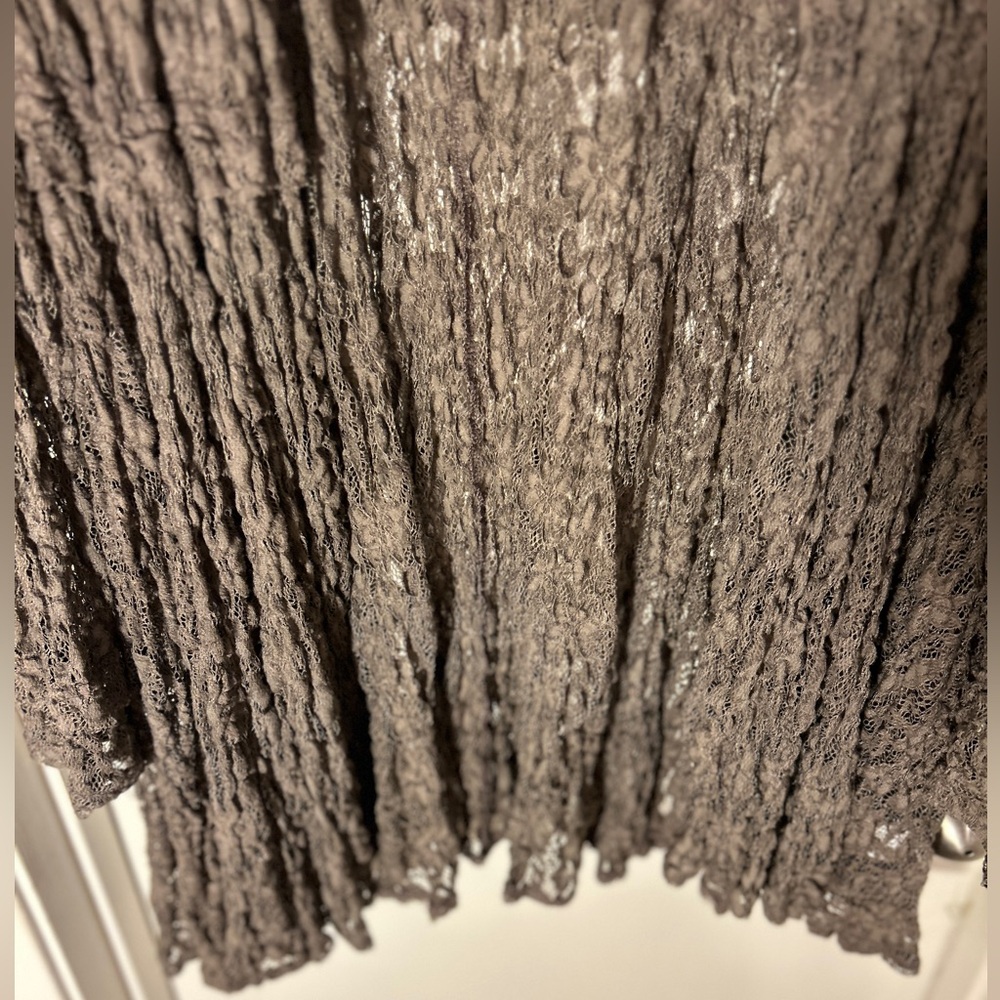 Surrealist Brown Lace Jacket Medium Nwot - image 4